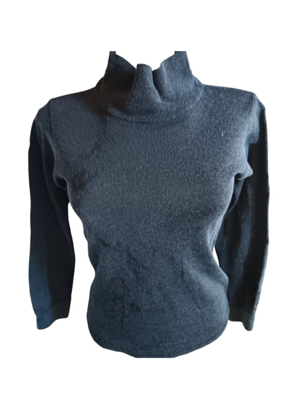 Beatnik True Vintage Small High-Neck Sweater 1960's Sterntex Charcoal Black